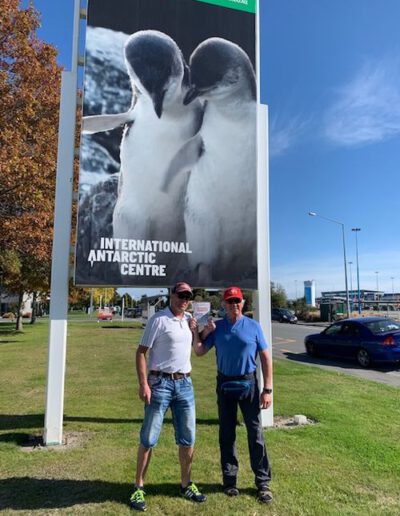 Frank und Jürgen in Christchurch, Neuseeland