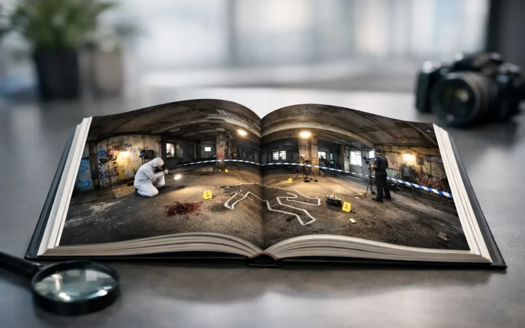 360 Grad Panorama im Buch bringt Tatorte näher